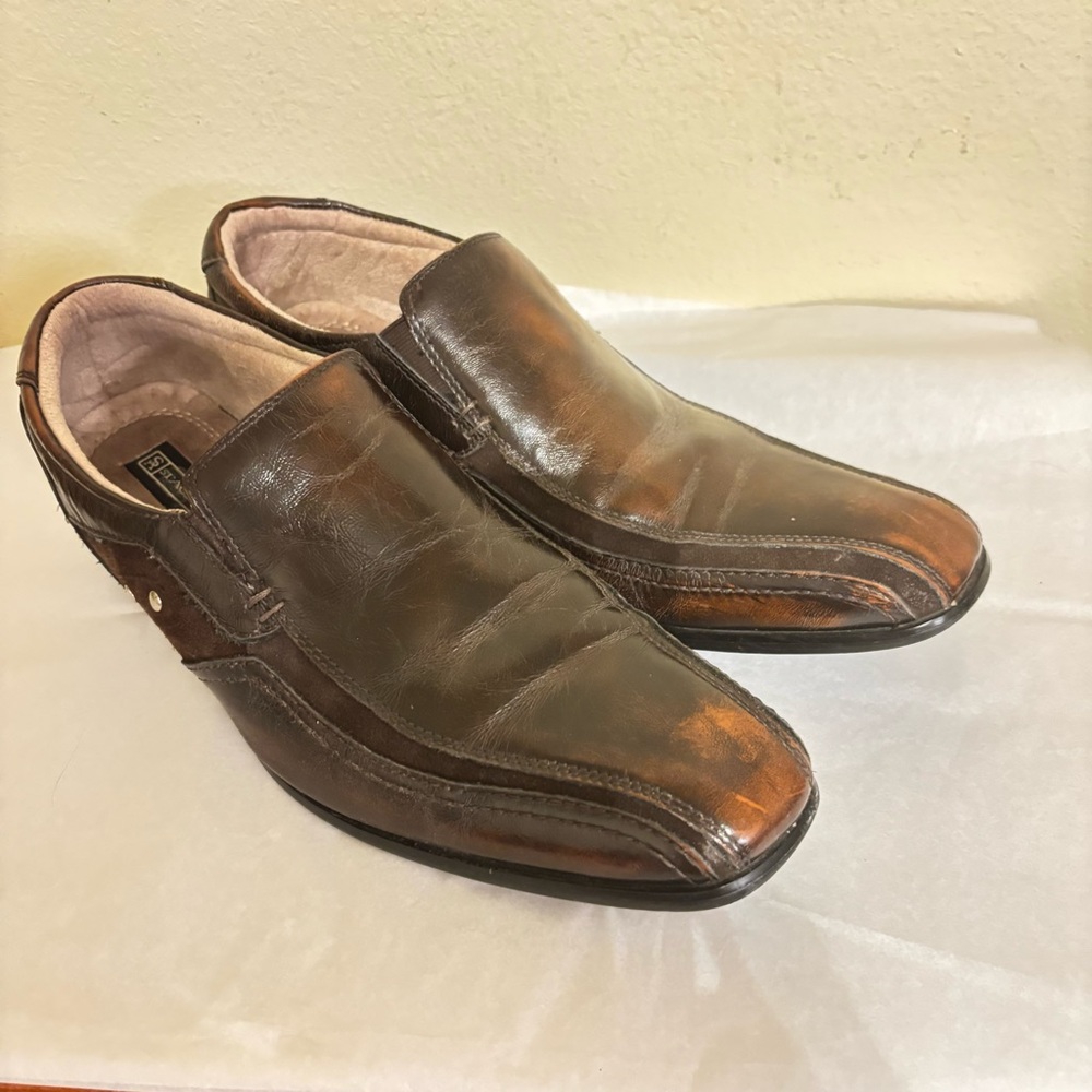 Stacy Adams Brown Bike Toe Loafers Size 10.5